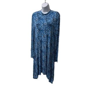 Anthropologie Maeve Dress Women's Medium Blue Myra Mock Neck Pockets Casual EUC!